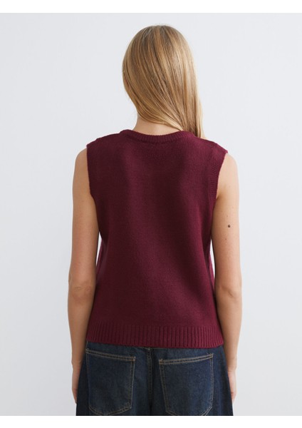 Yeni Sezon Bisiklet Yaka Kadın Triko Yelek fırsatları