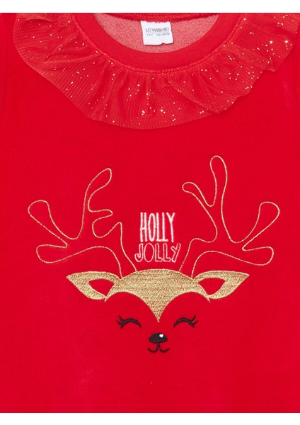 Yeni Sezon Yılbaşı Temalı Kadife Kız Çocuk Pijama Takımı modelleri