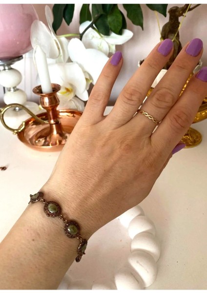 Yeşil Taşlı Bakır Bileklik