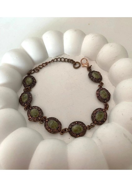 Yeşil Taşlı Bakır Bileklik modelleri