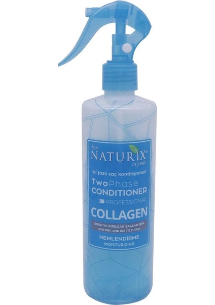Naturix Profesyone Bitkisel Collagen Bakım Fön Suyu Iki Fazlı Saç Açıcı Sprey 400 ml Saç Kondisyoneri Mavi Su
