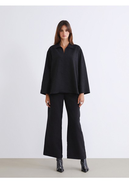 Yeni Sezon Gömlek Yaka Süet Görünümlü Bluz fiyatları