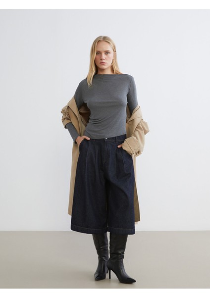 Yeni Sezon Kayık Yaka Büzgülü Bluz fiyatları