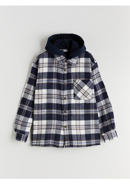 Yeni Sezon Kapüşonlu Ekose Erkek Çocuk Gömlek modelleri