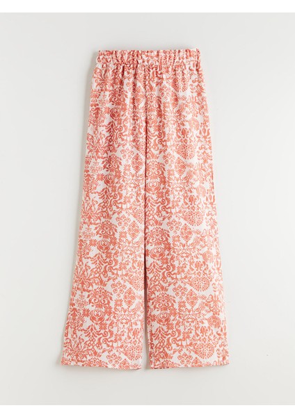 Yeni Sezon Beli Lastikli Desenli Kız Çocuk Pantolon