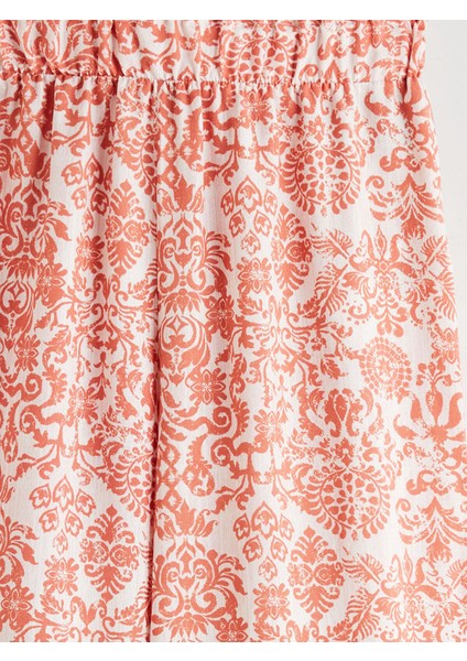 Yeni Sezon Beli Lastikli Desenli Kız Çocuk Pantolon modelleri