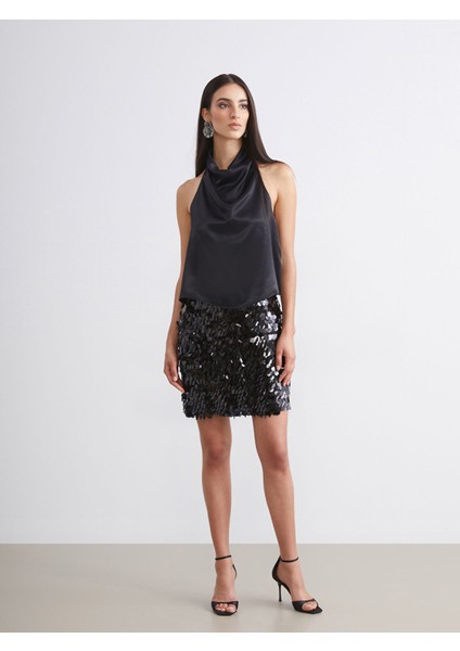 Yeni Sezon Halter Yaka Saten Bluz fiyatları