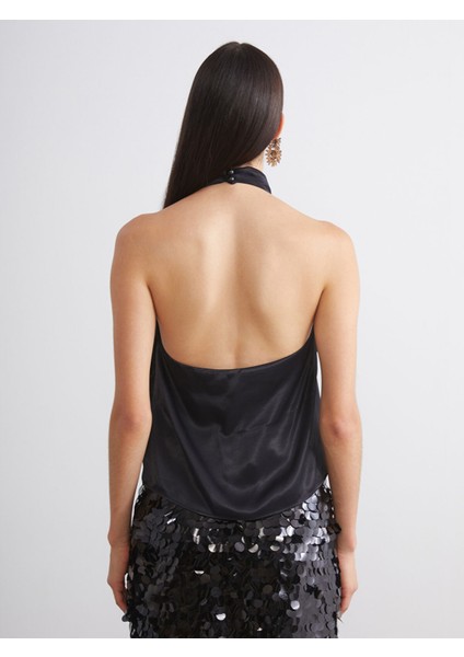 Yeni Sezon Halter Yaka Saten Bluz fırsatları