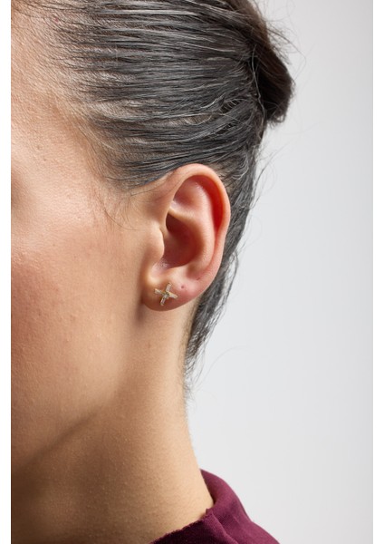 14 Ayar Altın Artı Tragus Piercing