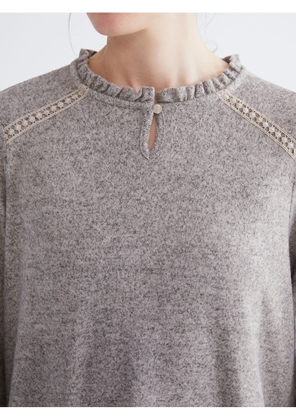 Yeni Sezon Fırfırlı Bisiklet Yaka Bluz modelleri