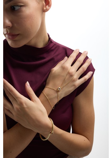 14 Ayar Altın Beyaz Mineli Şahmeran fiyatları