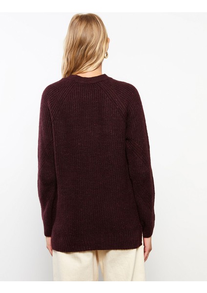 Yeni Sezon Bisiklet Yaka Kendinden Desenli Uzun Kollu Kadın Triko Kazak indirimleri