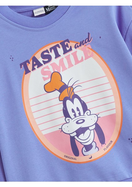Yeni Sezon Bisiklet Yaka Goofy Baskılı Kız Çocuk Sweatshirt fiyatları