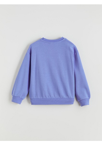 Yeni Sezon Bisiklet Yaka Goofy Baskılı Kız Çocuk Sweatshirt modelleri