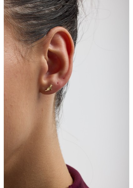 14 Ayar Altın Kalemli Kedi Tragus Piercing