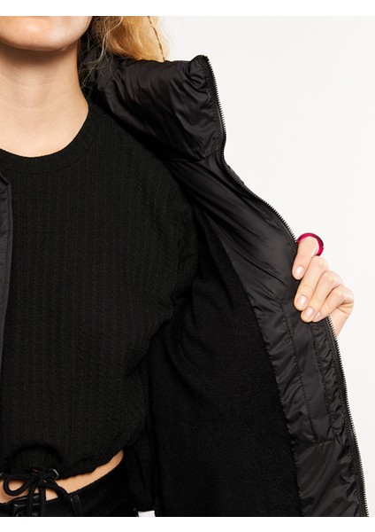 Yeni Sezon Dik Yaka Baskılı Uzun Kollu Kadın Şişme Mont indirimleri