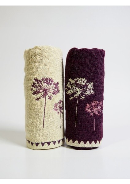 Erba Seca 2’li Nakışlı Kutulu Havlu Seti – %100 Pamuk, Yumuşak ve Şık 50×90 cm