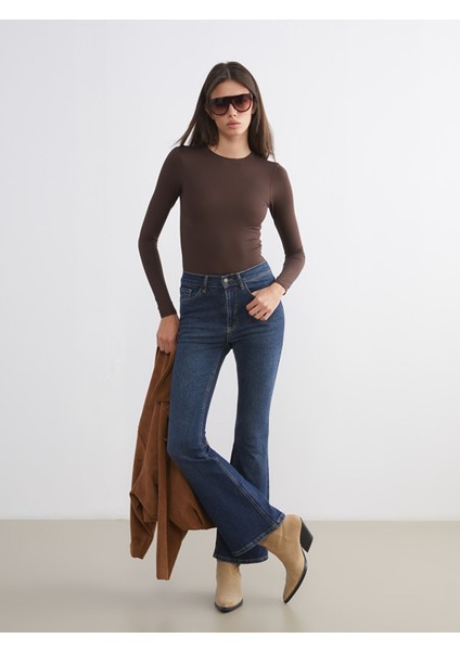 Yeni Sezon Flare Kadın Jean Pantolon