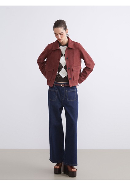 Yeni Sezon Gömlek Yaka Kadın Süet Görünümlü Ceket fiyatları