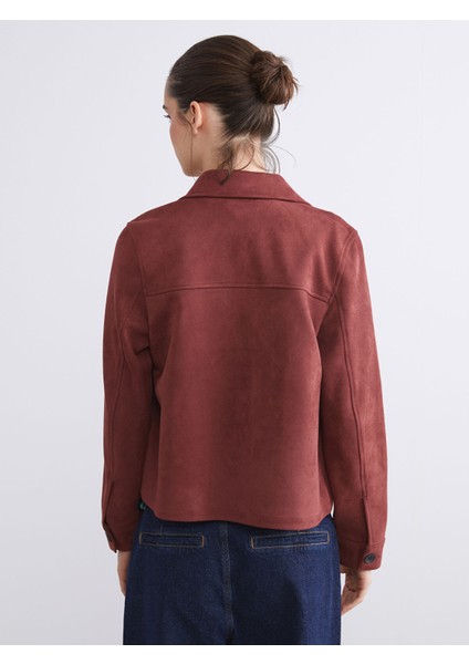 Yeni Sezon Gömlek Yaka Kadın Süet Görünümlü Ceket indirimleri