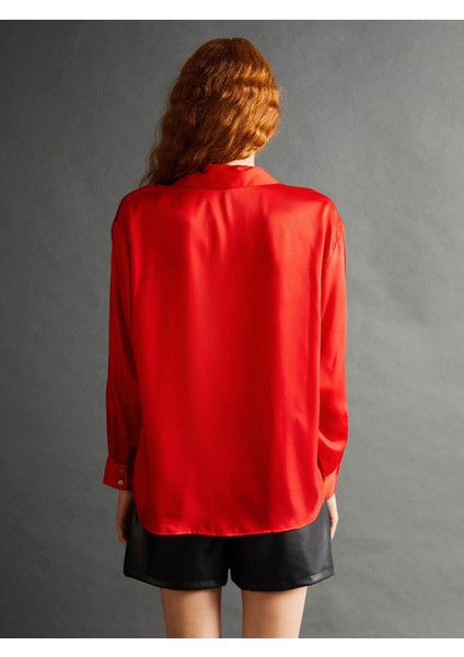 Yeni Sezon Oversize Saten Kadın Gömlek fırsatları