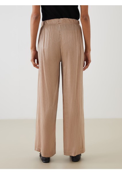 Yeni Sezon Beli Lastikli Parlak Görünümlü Kadın Pantolon fırsatları