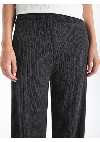 Yeni Sezon Beli Lastikli Düz Geniş Paça Kadın Pantolon modelleri