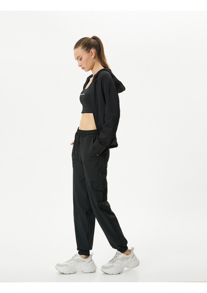 Kargo Jogger Eşofman Altı Beli Bağlamalı Rahat Kalıp Cepli