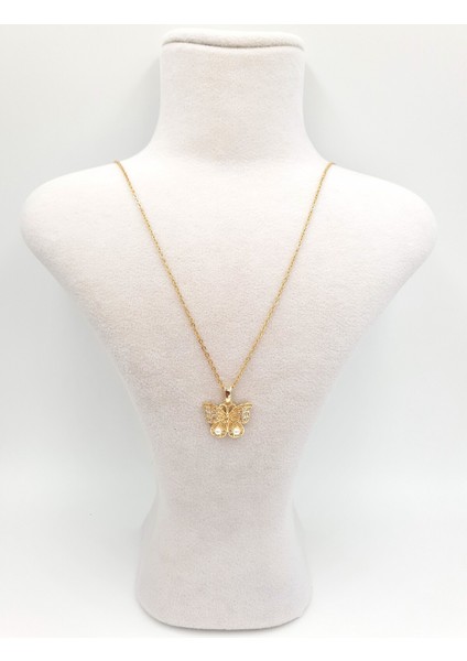 Kelebek Figürlü Inci Taşlı Kolye 🦋 modelleri