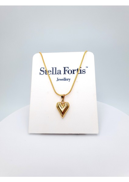 Altın Kalp Kolye – Zarif Yılan Zincirli, Şık ve Zamansız Tasarım indirimleri