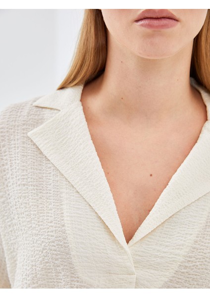 Yeni Sezon Gömlek Yaka Gofre Kadın Bluz modelleri