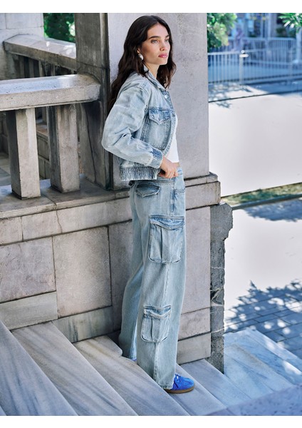 Yeni Sezon Wideleg Kadın Kargo Jean Pantolon fiyatları