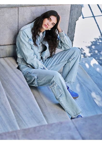 Yeni Sezon Wideleg Kadın Kargo Jean Pantolon modelleri