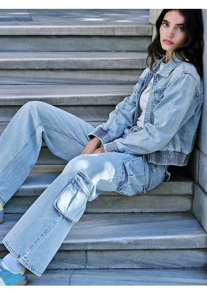 Yeni Sezon Wideleg Kadın Kargo Jean Pantolon fırsatları