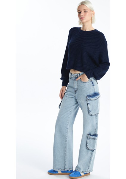 Yeni Sezon Wideleg Kadın Kargo Jean Pantolon indirimleri