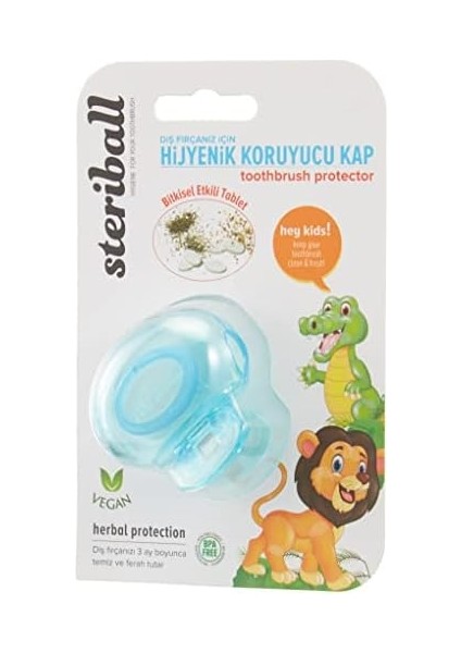 The Humble Co. Steriball Diş Fırçası Için Vegan Hijyenik Koruyucu Açık Mavi Kap