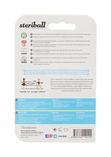 The Humble Co. Steriball Diş Fırçası Için Vegan Hijyenik Koruyucu Açık Mavi Kap modelleri