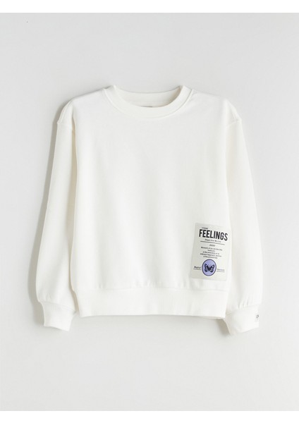 Yeni Sezon Bisiklet Yaka Kız Çocuk Sweatshirt