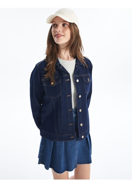 Yeni Sezon Gömlek Yaka Kadın Jean Ceket
