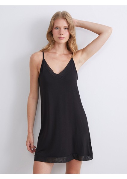 Yeni Sezon V Yaka Askılı Kadın Fantezi Gecelik