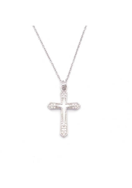 Çelik Kolye - Haç Kolye - Paslanmaz Çelik Kadın Kolye KLY-622