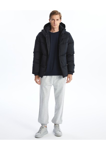 Yeni Sezon Standart Kalıp Kapüşonlu Erkek Şişme Mont