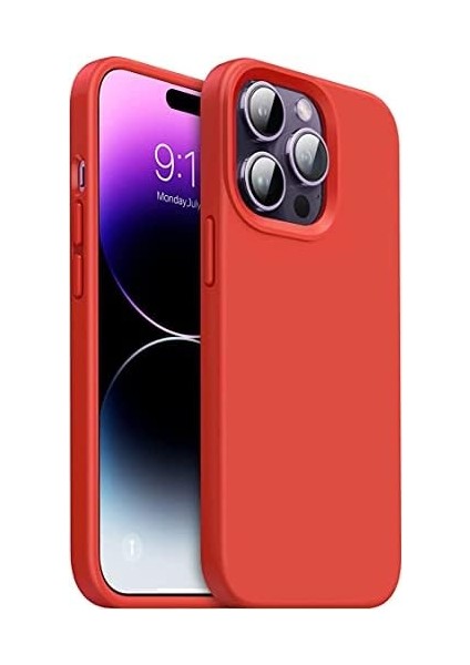 14 Pro Kılıf 6.1’ Içi Kadife Lansman Silikon Kılıf Şok Emici Full Kasa Koruma Sağlayan Kılıf - Silicone Compatible With 14 Pro Inch Gel Rubber Full Body Protection Cover Drop Protection Kırmızı fiyatları