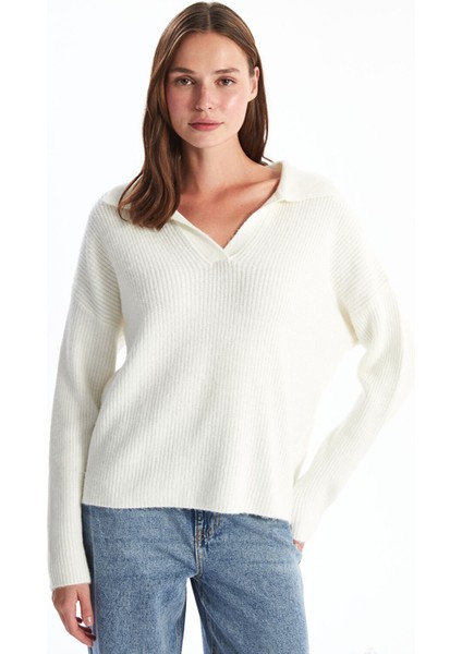 Yeni Sezon Polo Yaka Kadın Triko Kazak