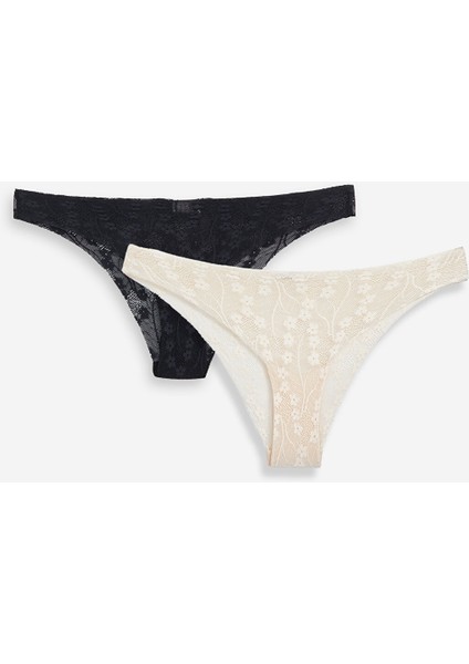 Yeni Sezon Dantelli Brazilian Külot 2'li