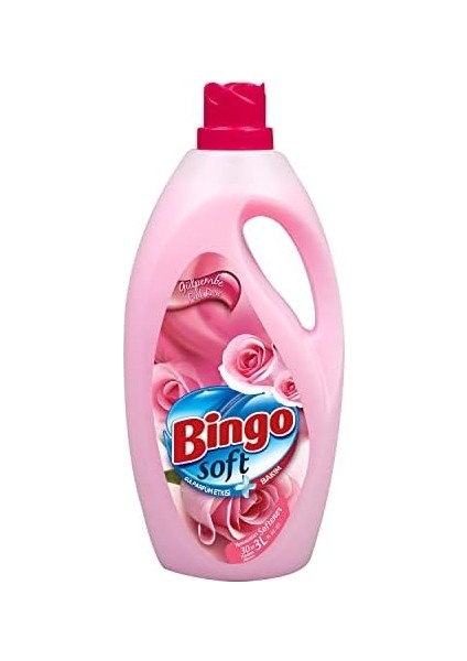 Bingo Soft Gülpembe Hipoalerjenik 30 Yıkama Çamaşır Yumuşatıcısı (1 x 3000 Ml)