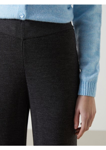 Yeni Sezon Beli Lastikli Kadın Triko Pantolon modelleri