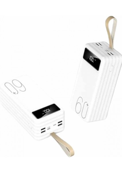Powerbank 60.000 Mah Taşınabilir Şarj Hızlı El Fenerli Dijital Göstergeli