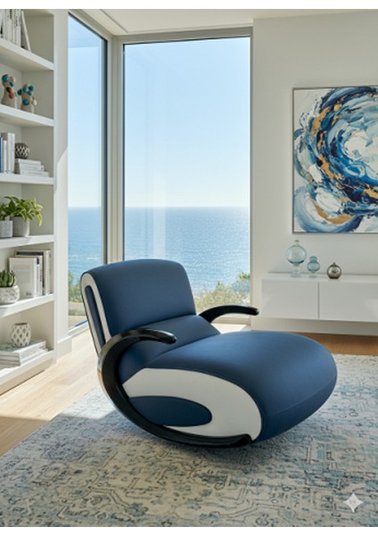 Sallanır Baba / Anne / Oyuncu Koltuğu Mavi-Siyah fırsatları