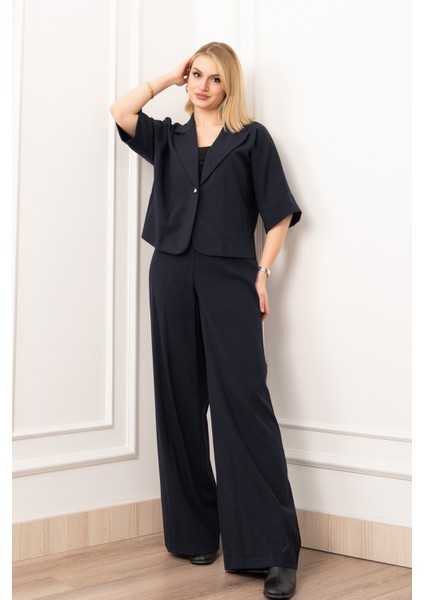 Vera Viskon Premium Takım – Kısa Kol Ceket & Lastikli Pantolon 1269 modelleri